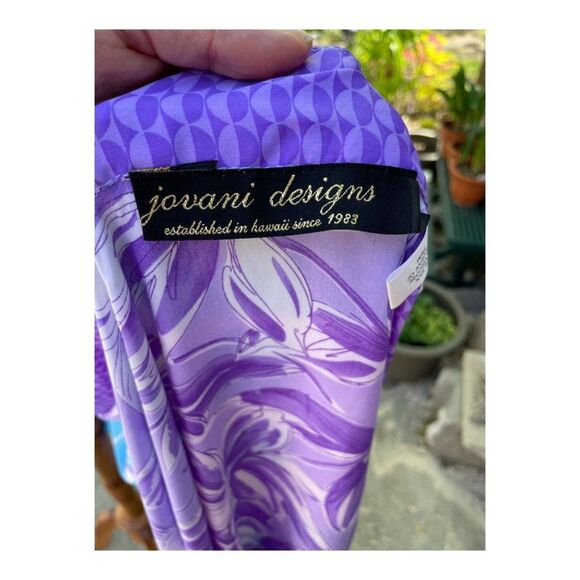 Jovani Designs Silk Blend Wrap Skirt Mix Print Beach Travel Purple Blue Sz M - Picture 3 of 9